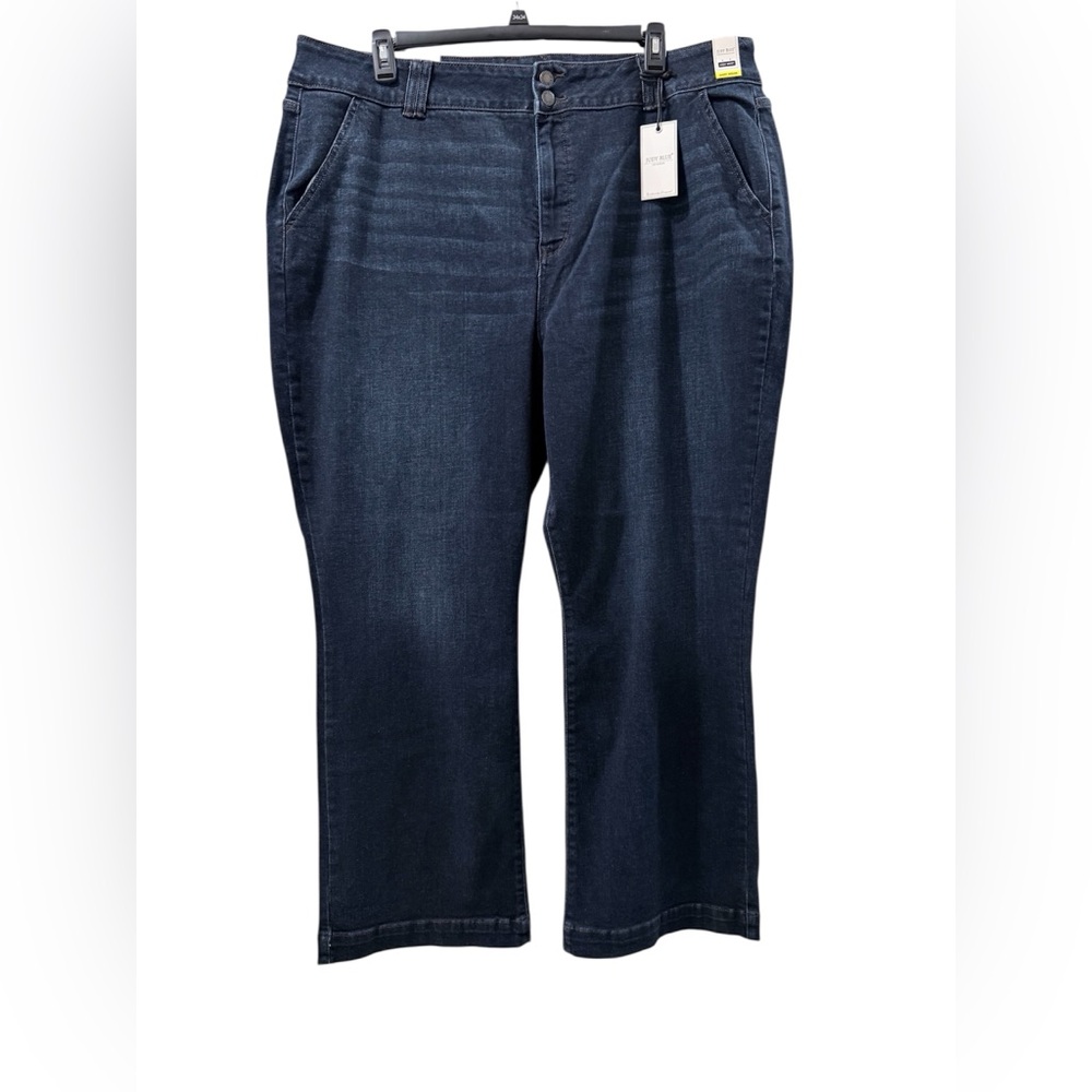NWT Judy Blue women’s 24 high waist wide leg distressed dark wash jeans